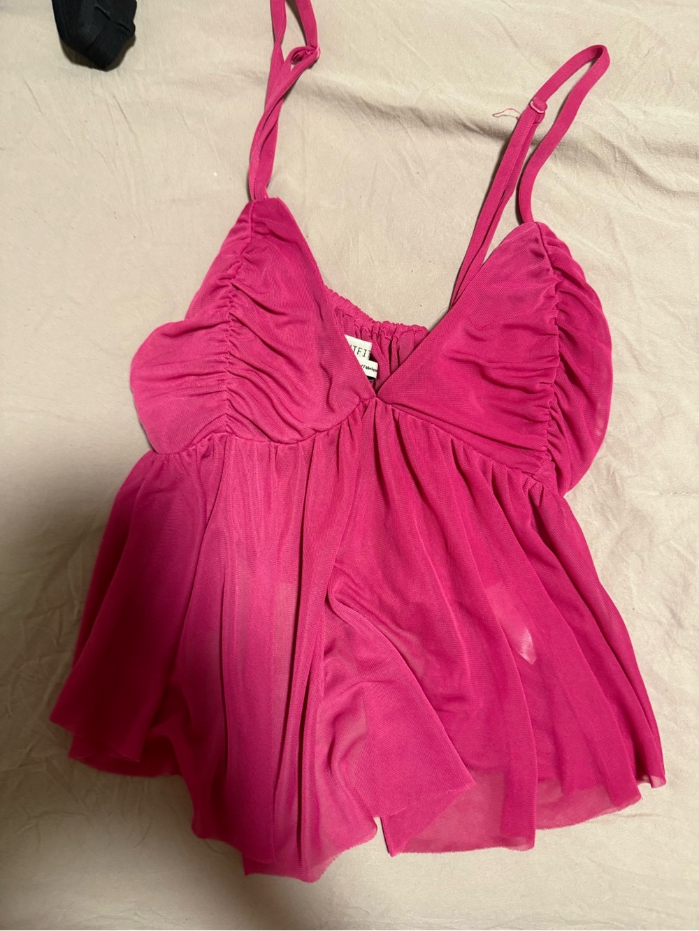 Urban Outfitters Fuchsia Ruched V-Neck Camisole